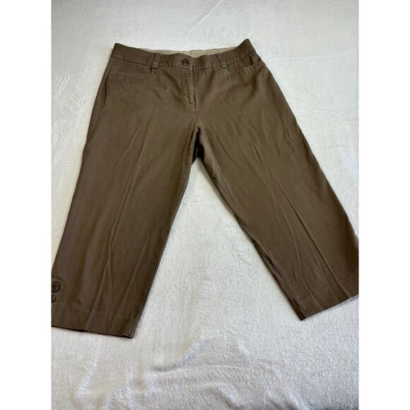 Studio Works women’s Brown cropped capri dress pants high waters size 10 - Picture 2 of 7